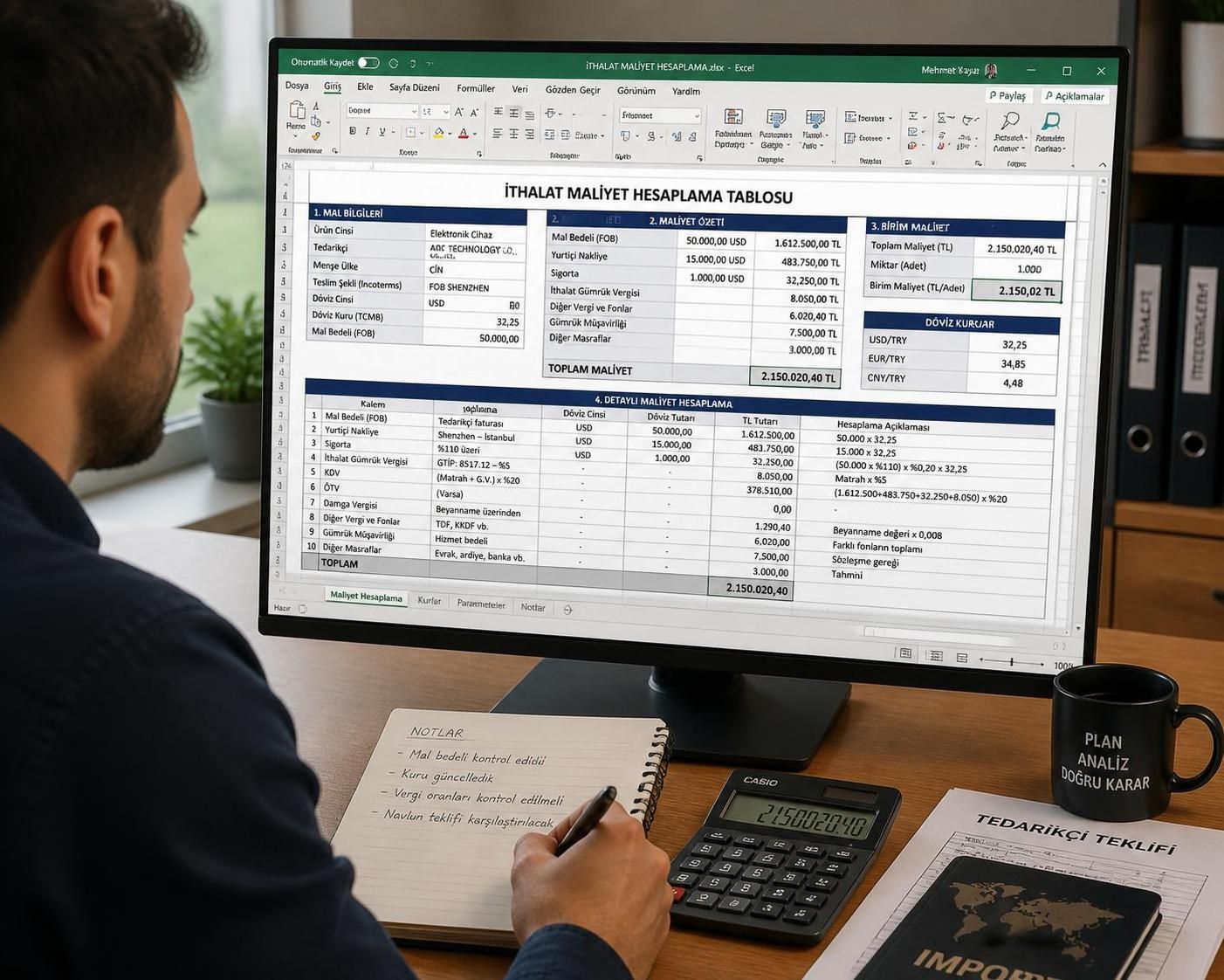 i̇thalat maliyeti hesaplama excel ile kolay ve hızlı bir şekilde yapın. adım adım rehberimizle ithalat giderlerinizi doğru hesaplayın ve bütçenizi yönetin.